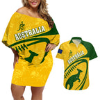 personalised-aussie-wallabies-couples-matching-off-shoulder-short-dress-and-hawaiian-shirt-rugby-world-cup-sporty-dynamic