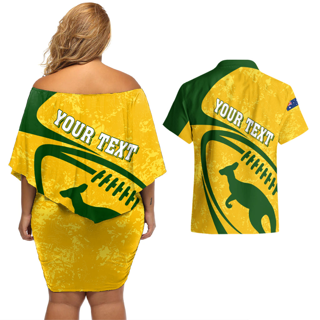 personalised-aussie-wallabies-couples-matching-off-shoulder-short-dress-and-hawaiian-shirt-rugby-world-cup-sporty-dynamic