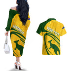 personalised-aussie-wallabies-couples-matching-off-the-shoulder-long-sleeve-dress-and-hawaiian-shirt-rugby-world-cup-sporty-dynamic