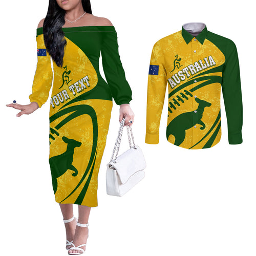 personalised-aussie-wallabies-couples-matching-off-the-shoulder-long-sleeve-dress-and-long-sleeve-button-shirts-rugby-world-cup-sporty-dynamic