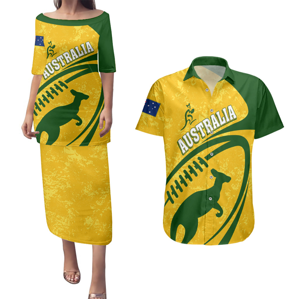 personalised-aussie-wallabies-couples-matching-puletasi-dress-and-hawaiian-shirt-rugby-world-cup-sporty-dynamic