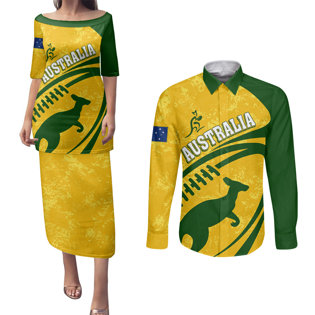 personalised-aussie-wallabies-couples-matching-puletasi-dress-and-long-sleeve-button-shirts-rugby-world-cup-sporty-dynamic