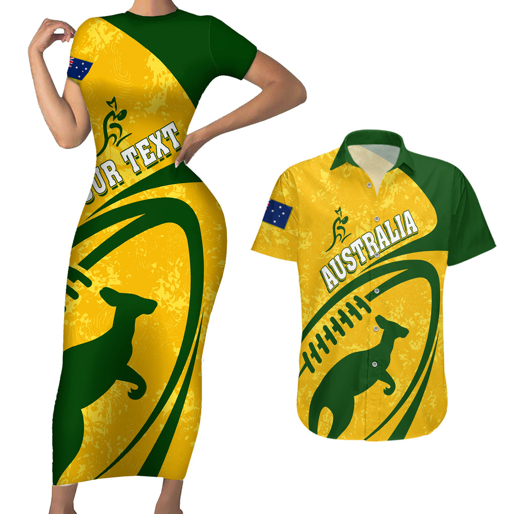 personalised-aussie-wallabies-couples-matching-short-sleeve-bodycon-dress-and-hawaiian-shirt-rugby-world-cup-sporty-dynamic
