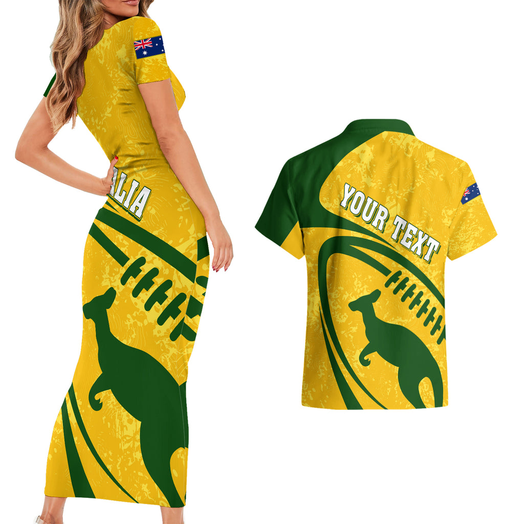 personalised-aussie-wallabies-couples-matching-short-sleeve-bodycon-dress-and-hawaiian-shirt-rugby-world-cup-sporty-dynamic