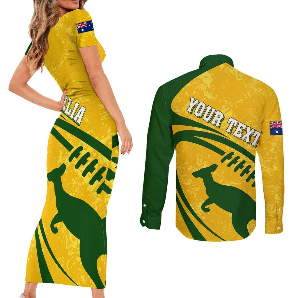 personalised-aussie-wallabies-couples-matching-short-sleeve-bodycon-dress-and-long-sleeve-button-shirts-rugby-world-cup-sporty-dynamic