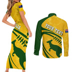 personalised-aussie-wallabies-couples-matching-short-sleeve-bodycon-dress-and-long-sleeve-button-shirts-rugby-world-cup-sporty-dynamic