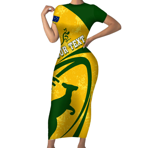 personalised-aussie-wallabies-short-sleeve-bodycon-dress-rugby-world-cup-sporty-dynamic