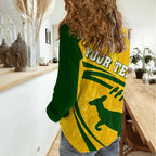 Personalised Aussie Wallabies Women Casual Shirt Rugby World Cup Sporty Dynamic LT7