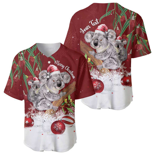 Personalised Aussie Christmas Baseball Jersey Mom & Baby Koala