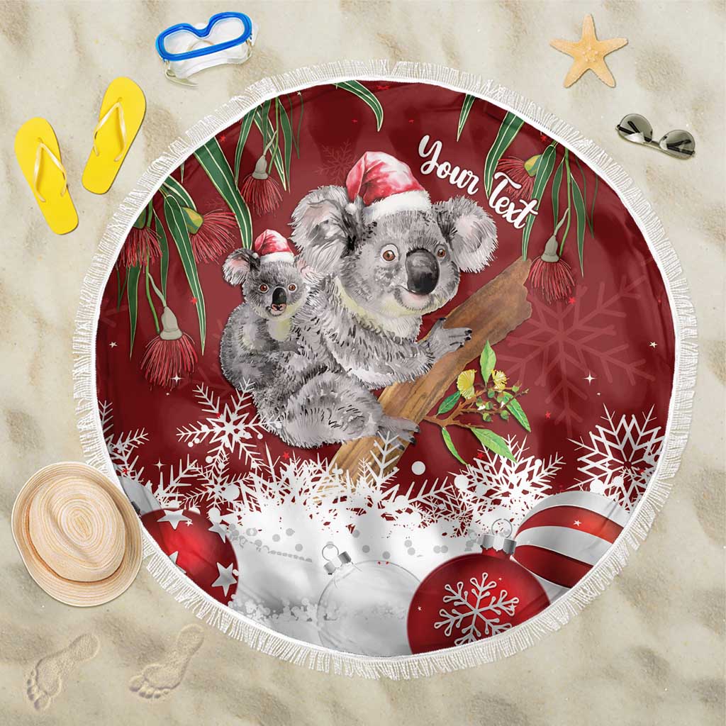 Personalised Aussie Christmas Beach Blanket Mom & Baby Koala