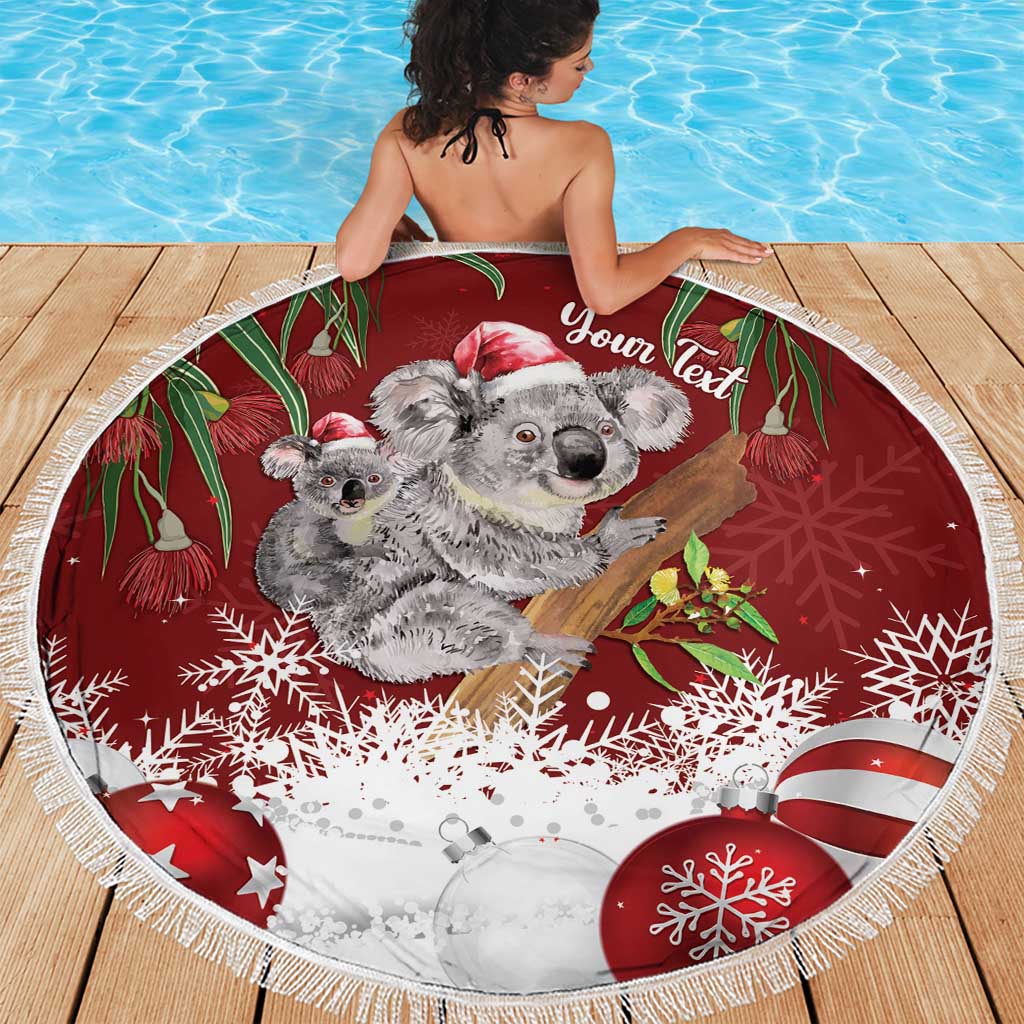 Personalised Aussie Christmas Beach Blanket Mom & Baby Koala