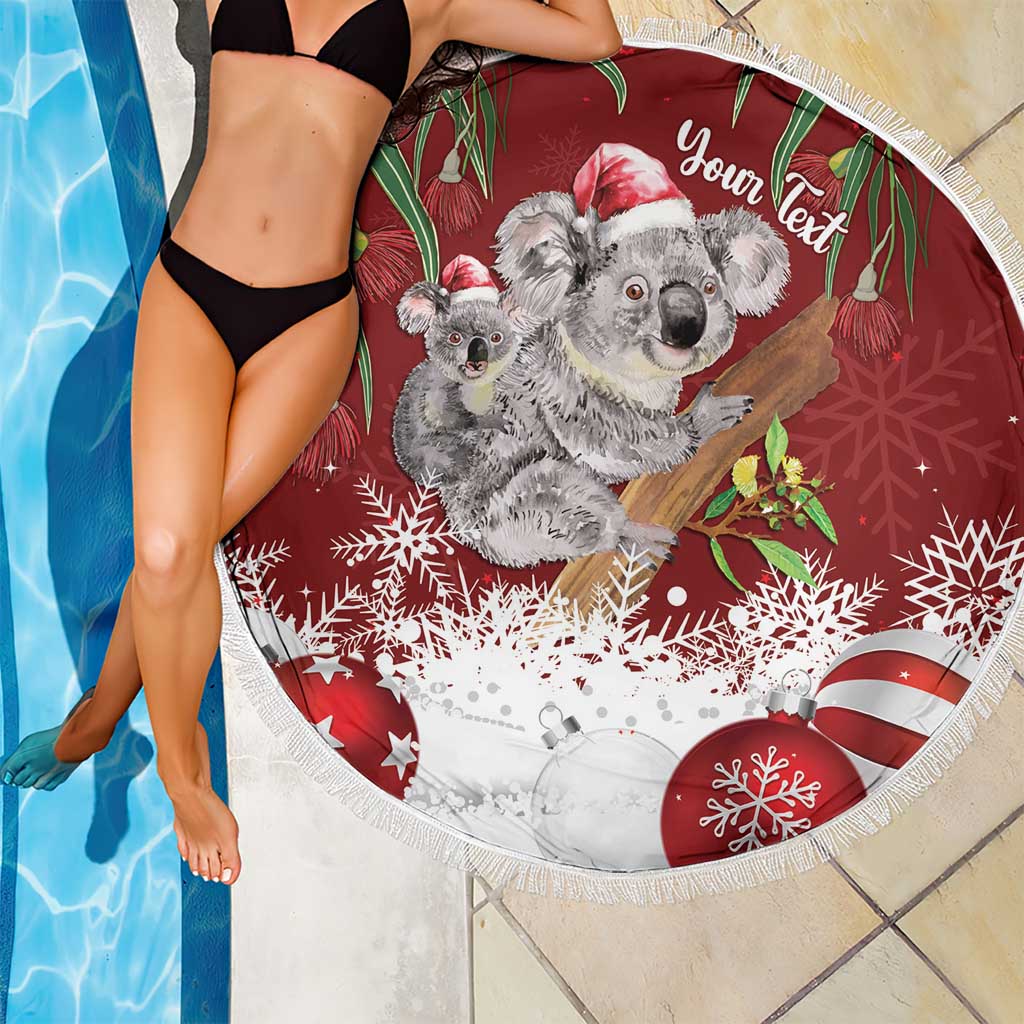 Personalised Aussie Christmas Beach Blanket Mom & Baby Koala