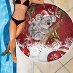 Personalised Aussie Christmas Beach Blanket Mom & Baby Koala