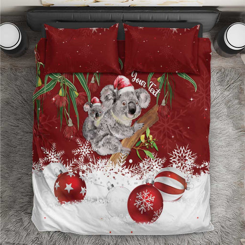 Personalised Aussie Christmas Bedding Set Mom & Baby Koala