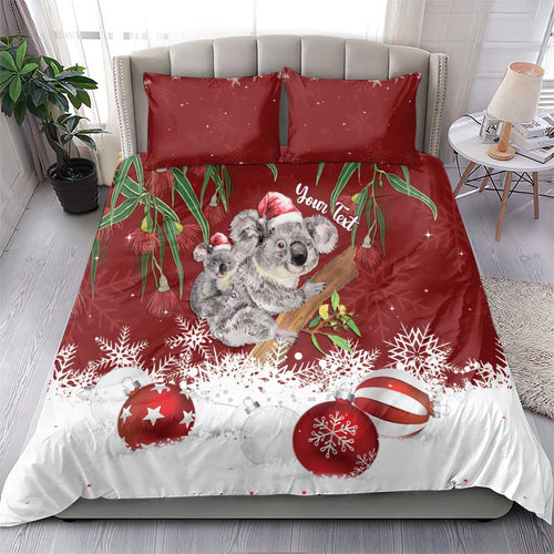 Personalised Aussie Christmas Bedding Set Mom & Baby Koala