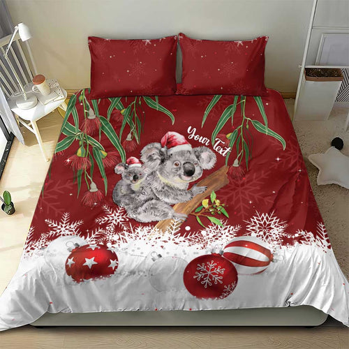 Personalised Aussie Christmas Bedding Set Mom & Baby Koala