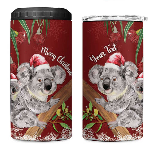 Personalised Aussie Christmas 4 in 1 Can Cooler Tumbler Mom & Baby Koala