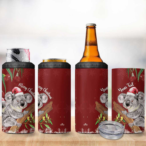 Personalised Aussie Christmas 4 in 1 Can Cooler Tumbler Mom & Baby Koala