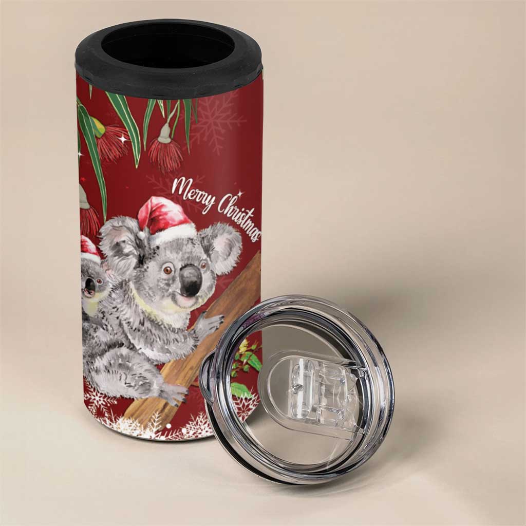 Personalised Aussie Christmas 4 in 1 Can Cooler Tumbler Mom & Baby Koala