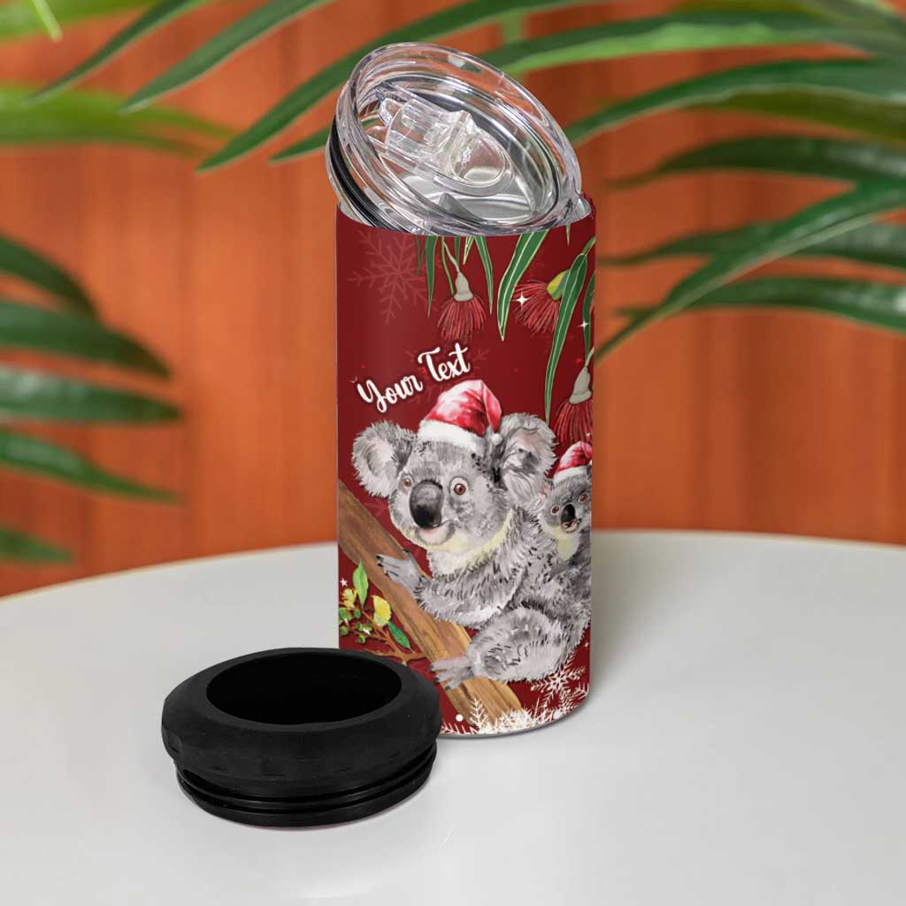 Personalised Aussie Christmas 4 in 1 Can Cooler Tumbler Mom & Baby Koala