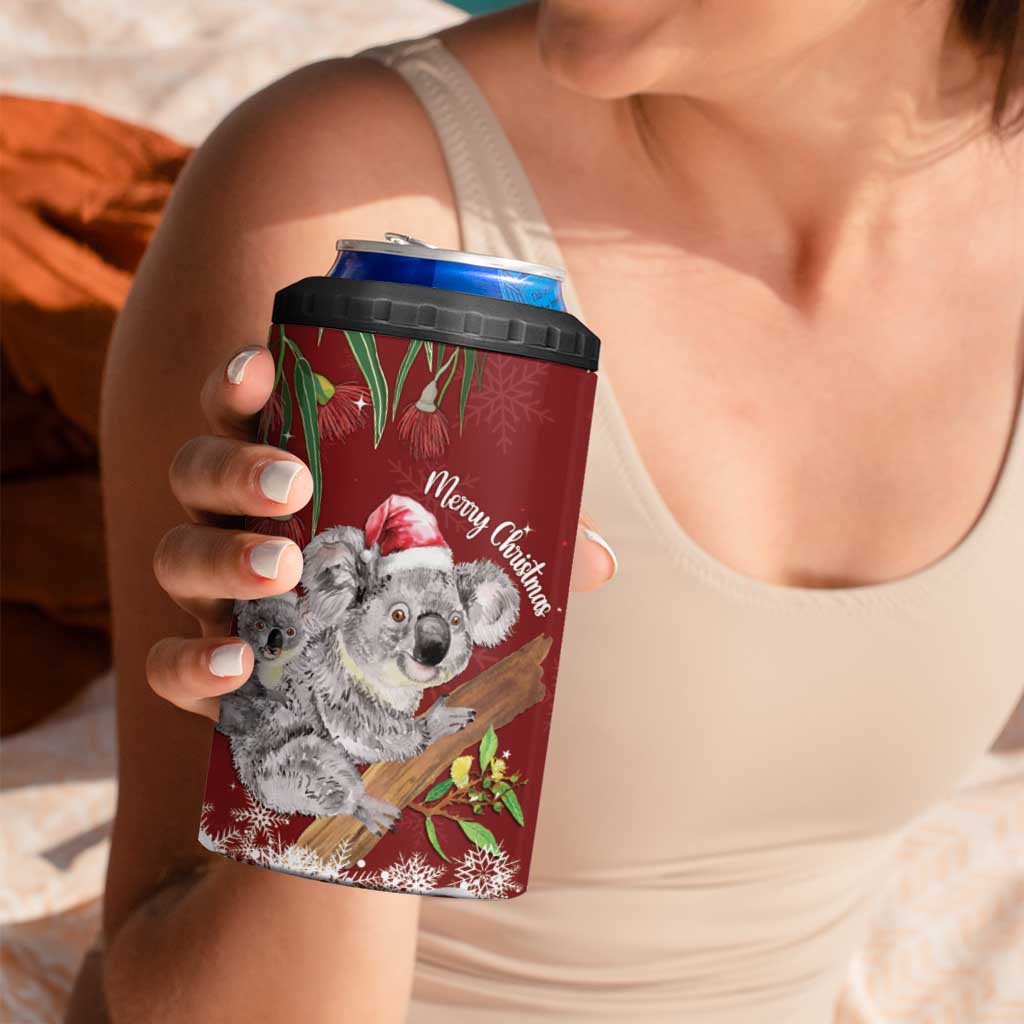 Personalised Aussie Christmas 4 in 1 Can Cooler Tumbler Mom & Baby Koala