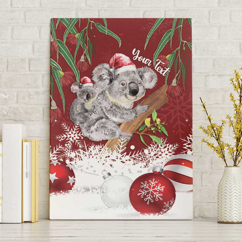 Personalised Aussie Christmas Canvas Wall Art Mom & Baby Koala