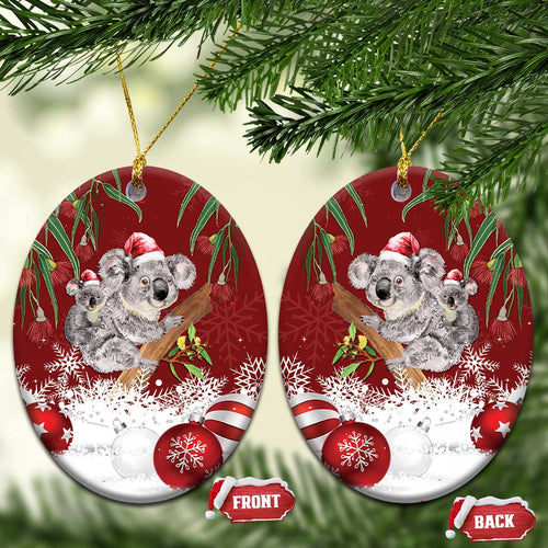 Aussie Christmas Ceramic Ornament Mom & Baby Koala