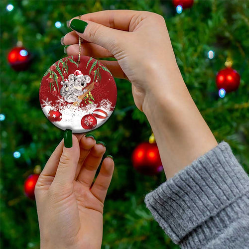 Aussie Christmas Ceramic Ornament Mom & Baby Koala