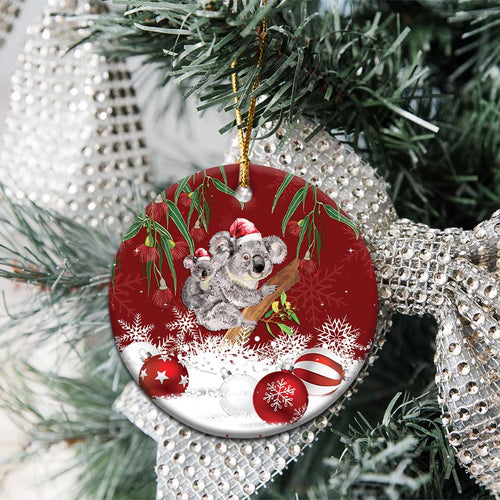 Aussie Christmas Ceramic Ornament Mom & Baby Koala