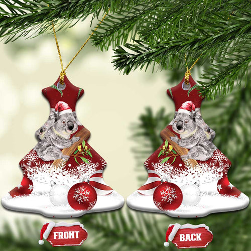 Aussie Christmas Ceramic Ornament Mom & Baby Koala
