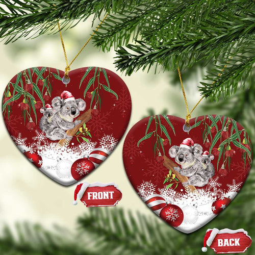 Aussie Christmas Ceramic Ornament Mom & Baby Koala