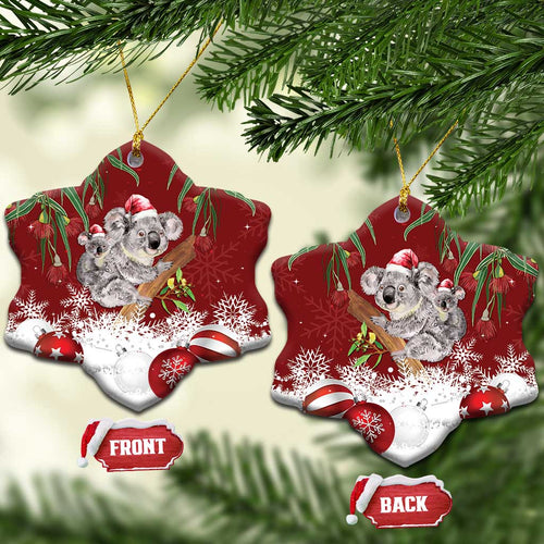 Aussie Christmas Ceramic Ornament Mom & Baby Koala