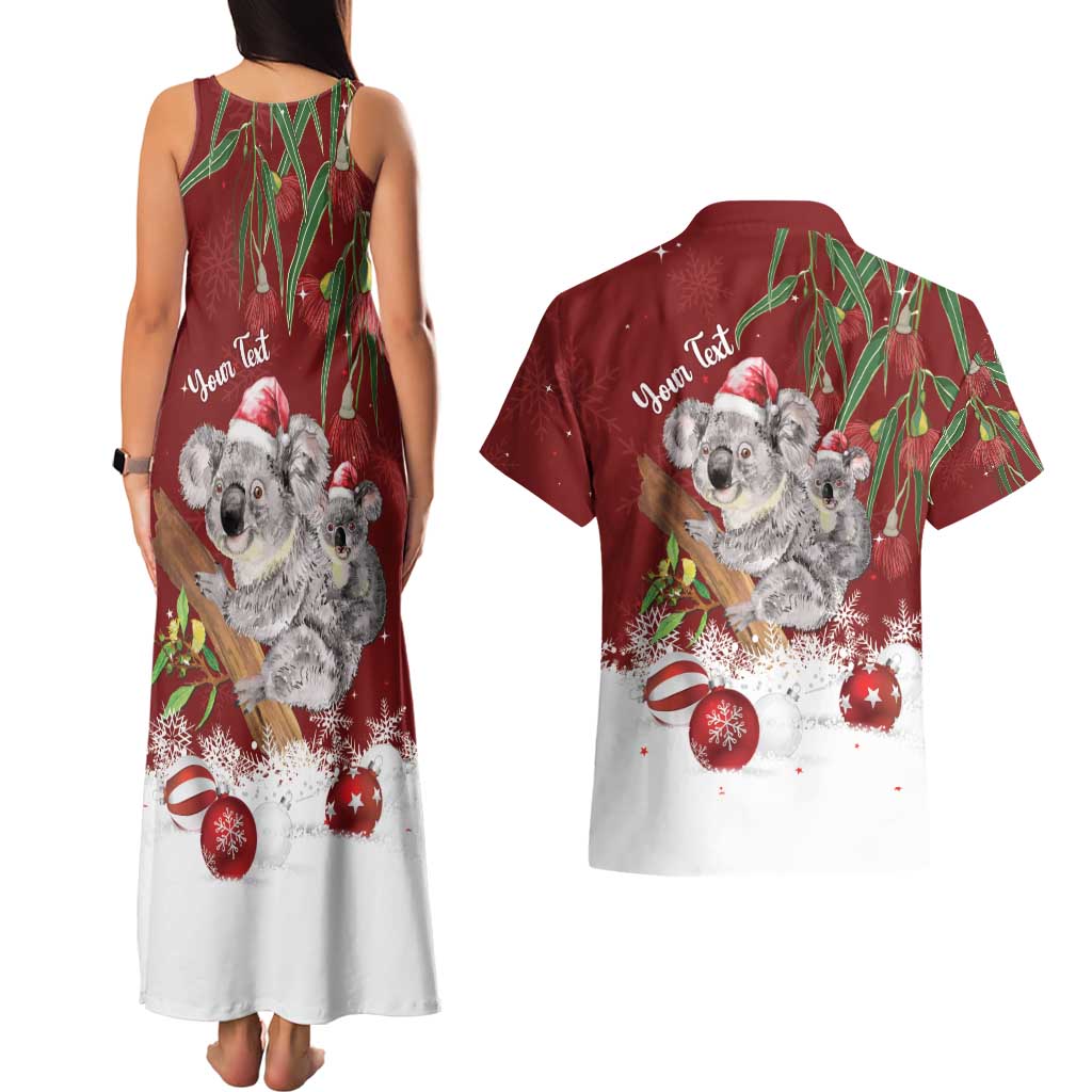 Personalised Aussie Christmas Couples Matching Tank Maxi Dress and Hawaiian Shirt Mom & Baby Koala