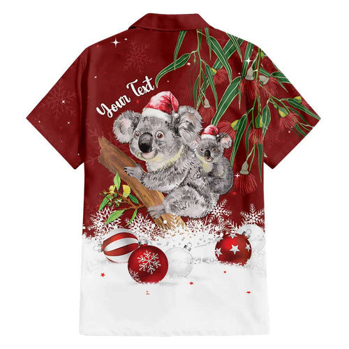 Personalised Aussie Christmas Family Matching Long Sleeve Bodycon Dress and Hawaiian Shirt Mom & Baby Koala
