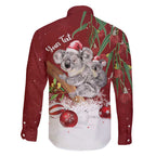 Personalised Aussie Christmas Family Matching Long Sleeve Bodycon Dress and Hawaiian Shirt Mom & Baby Koala