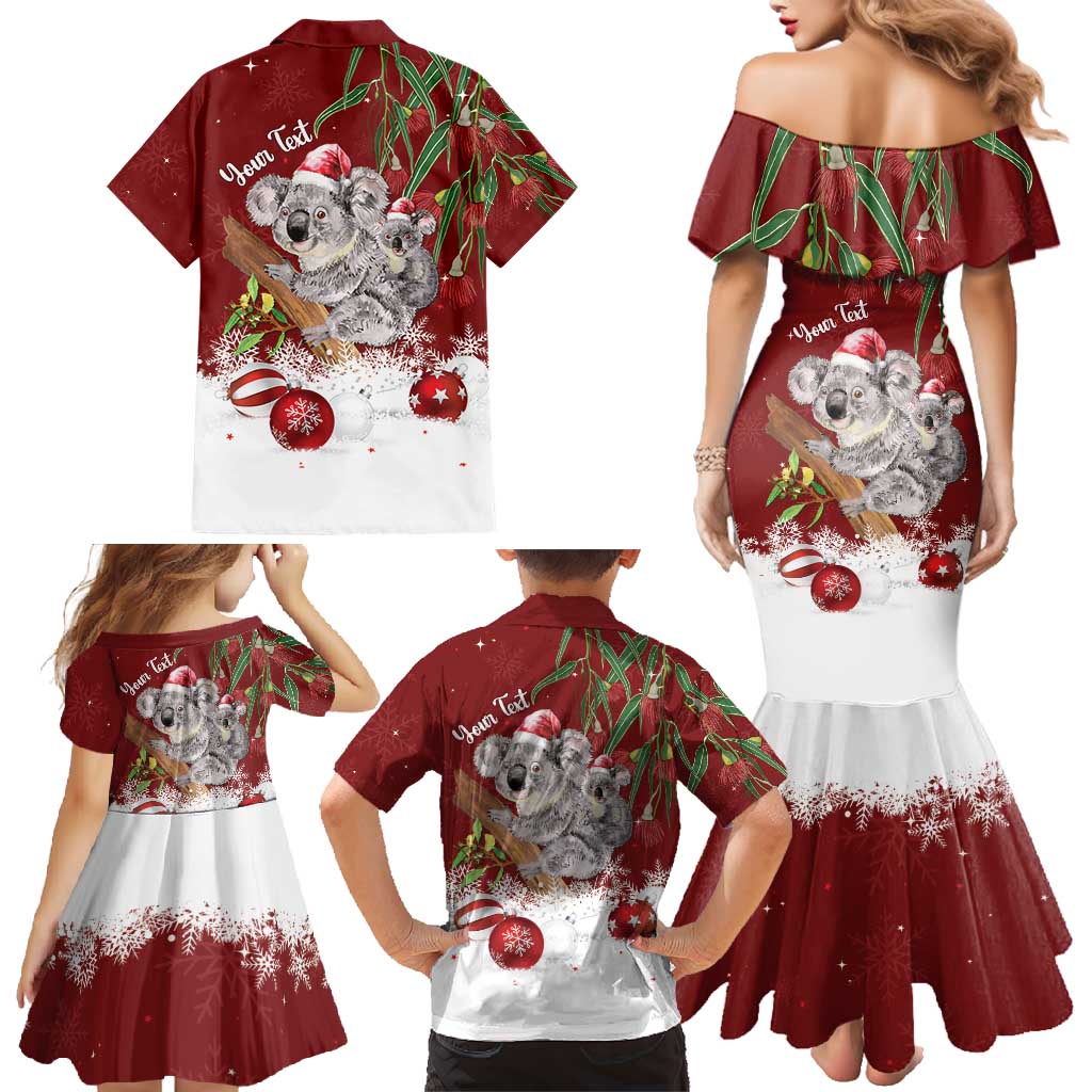 Personalised Aussie Christmas Family Matching Mermaid Dress and Hawaiian Shirt Mom & Baby Koala