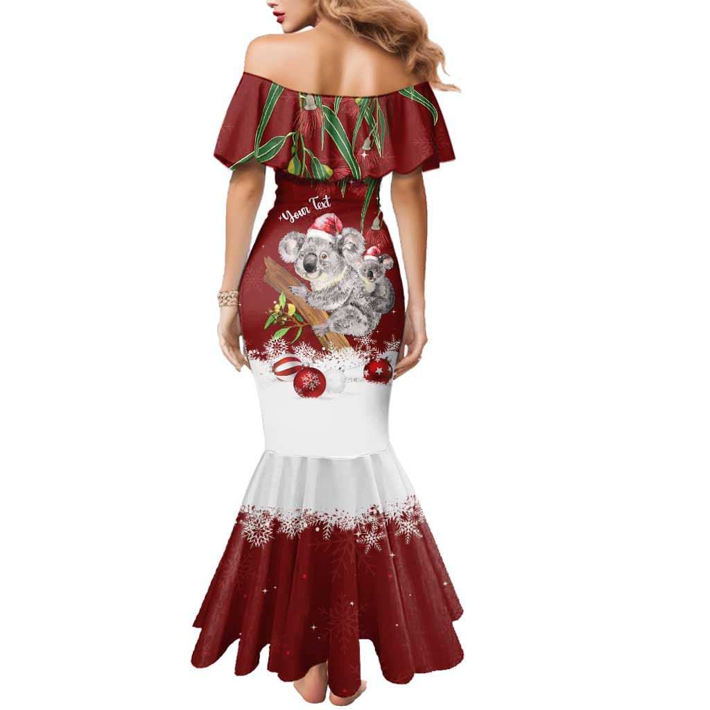 Personalised Aussie Christmas Family Matching Mermaid Dress and Hawaiian Shirt Mom & Baby Koala