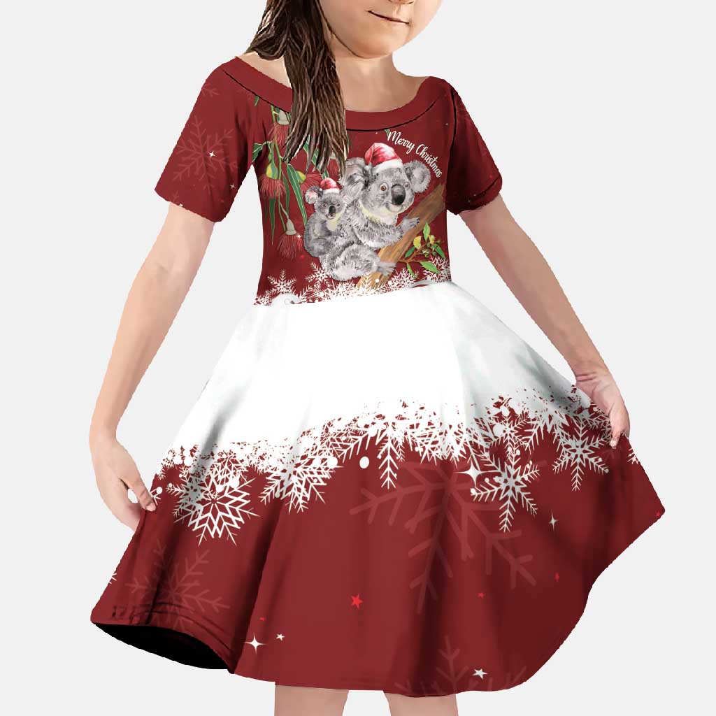 Personalised Aussie Christmas Family Matching Off Shoulder Maxi Dress and Hawaiian Shirt Mom & Baby Koala