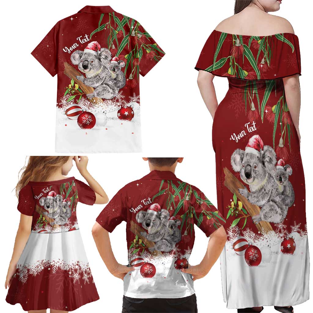 Personalised Aussie Christmas Family Matching Off Shoulder Maxi Dress and Hawaiian Shirt Mom & Baby Koala