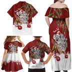 Personalised Aussie Christmas Family Matching Off Shoulder Maxi Dress and Hawaiian Shirt Mom & Baby Koala