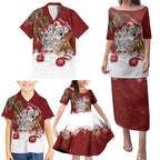 Personalised Aussie Christmas Family Matching Puletasi and Hawaiian Shirt Mom & Baby Koala
