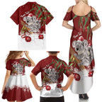 Personalised Aussie Christmas Family Matching Summer Maxi Dress and Hawaiian Shirt Mom & Baby Koala