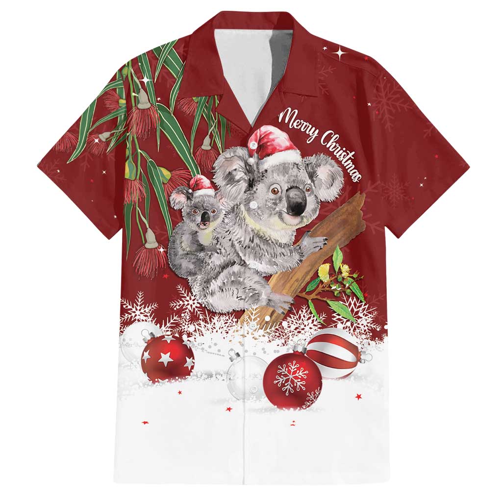 Personalised Aussie Christmas Family Matching Summer Maxi Dress and Hawaiian Shirt Mom & Baby Koala