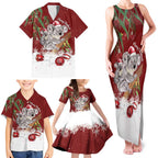 Personalised Aussie Christmas Family Matching Tank Maxi Dress and Hawaiian Shirt Mom & Baby Koala