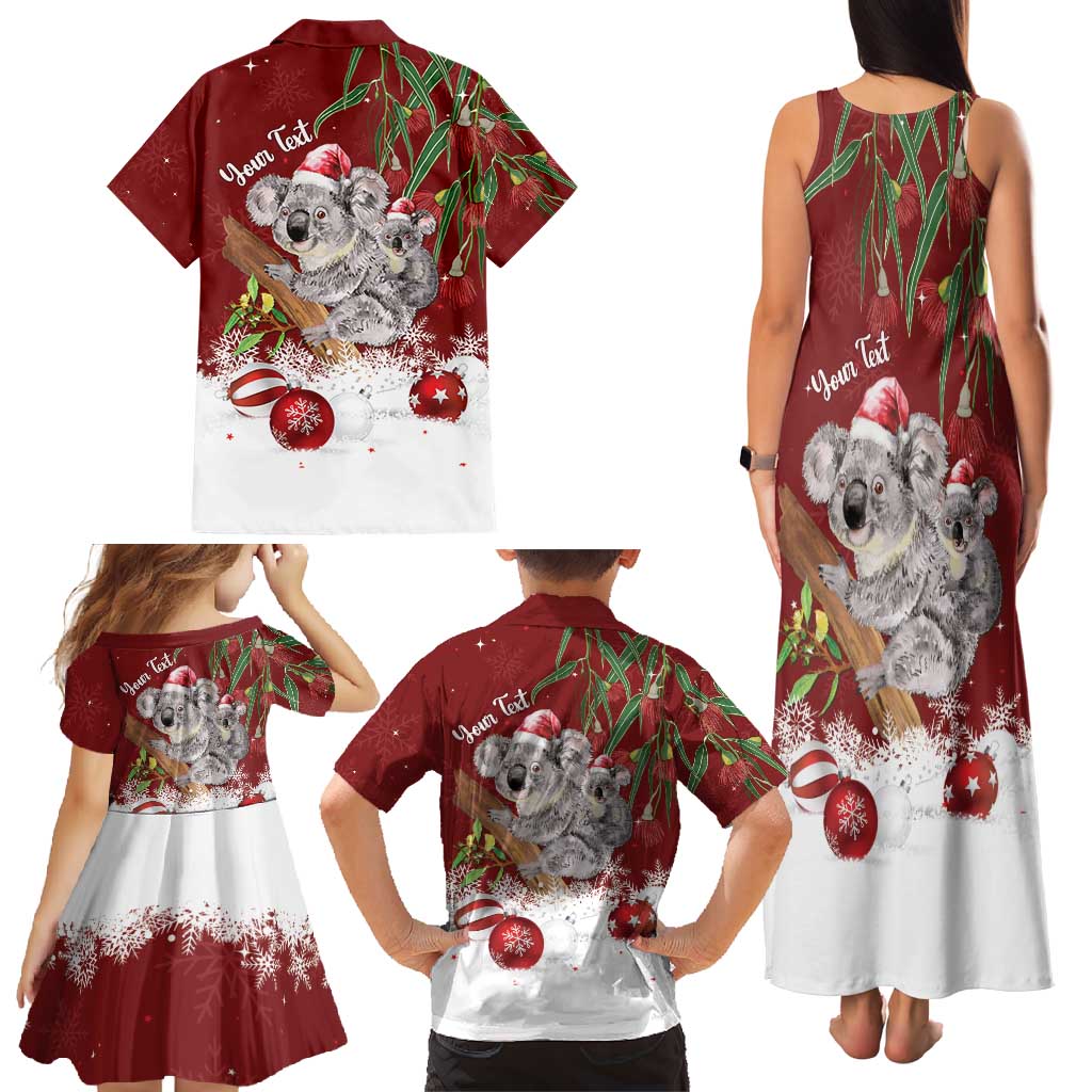 Personalised Aussie Christmas Family Matching Tank Maxi Dress and Hawaiian Shirt Mom & Baby Koala
