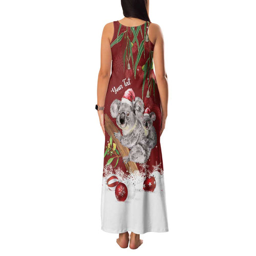 Personalised Aussie Christmas Family Matching Tank Maxi Dress and Hawaiian Shirt Mom & Baby Koala