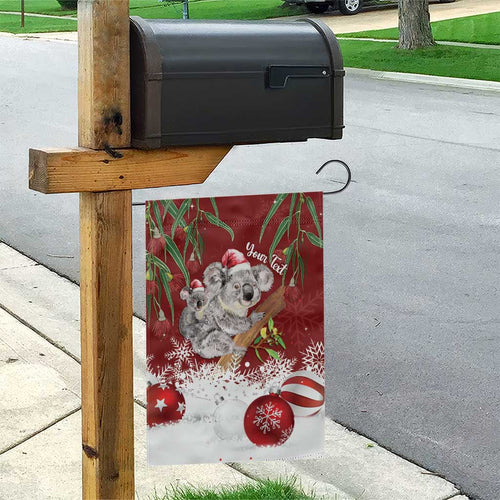 Personalised Aussie Christmas Garden Flag Mom & Baby Koala