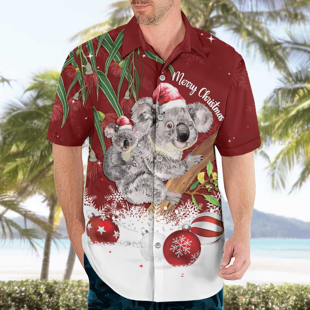 Personalised Aussie Christmas Hawaiian Shirt Mom & Baby Koala