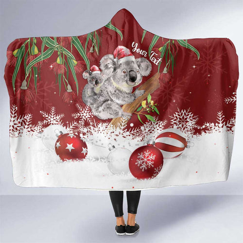 Personalised Aussie Christmas Hooded Blanket Mom & Baby Koala