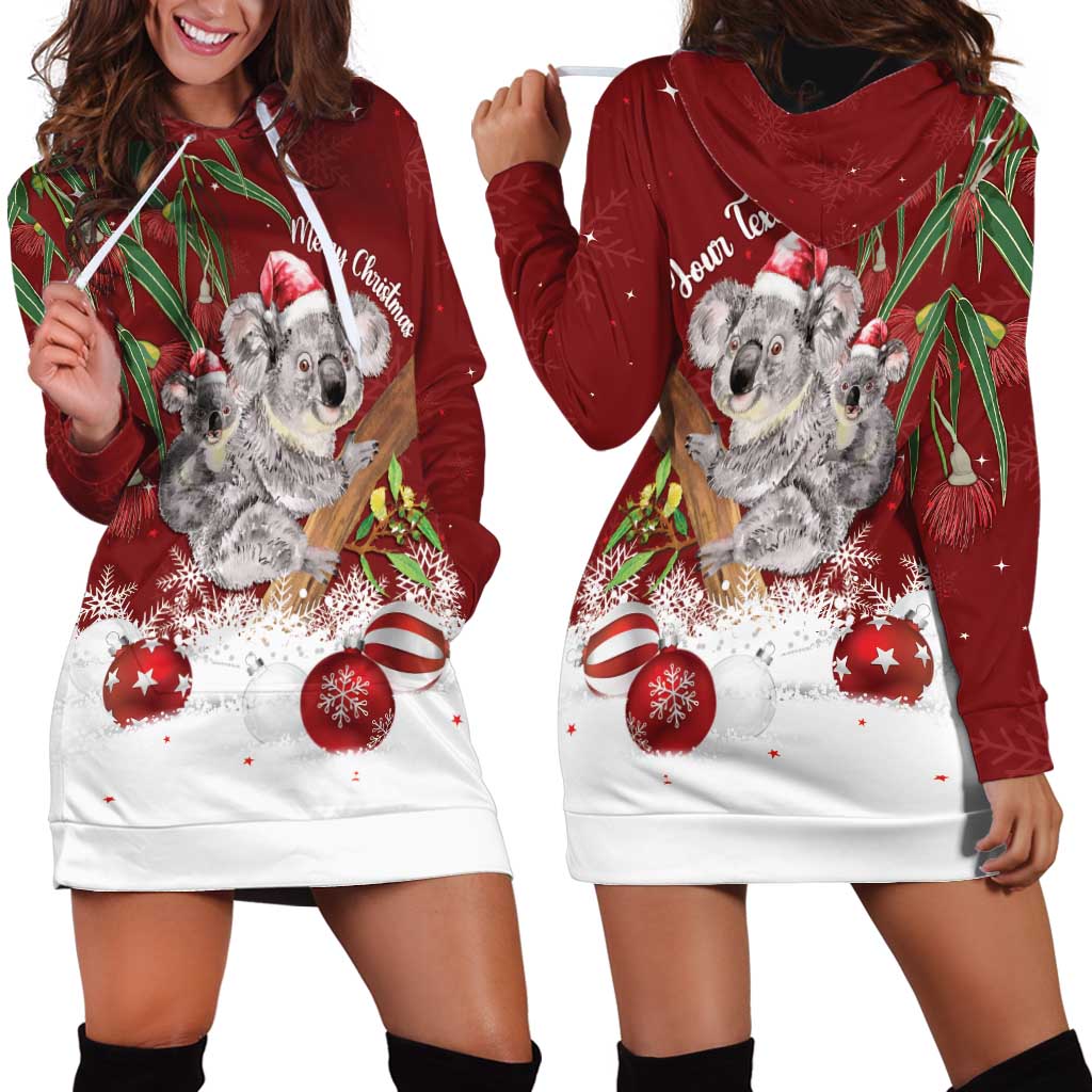 Personalised Aussie Christmas Hoodie Dress Mom & Baby Koala